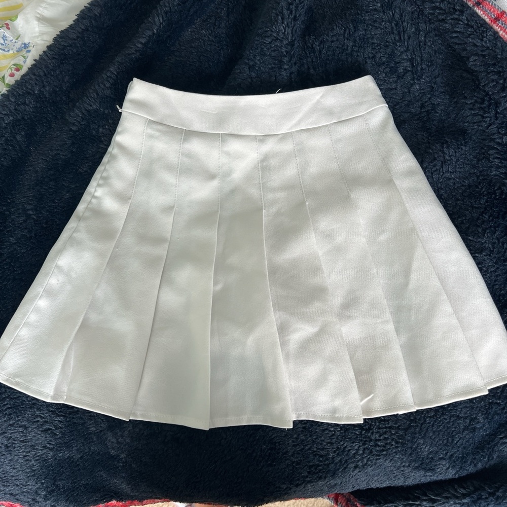 White Pleated Tennis Skort
